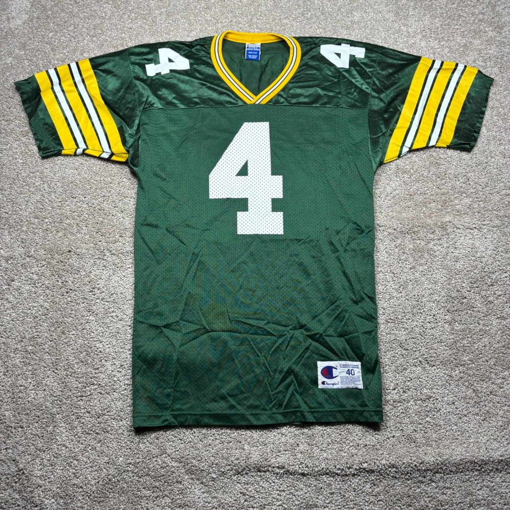 Vintage Champion Brett Favre Green Bay Packers Jersey 4 Mens 40 Green USA Made
